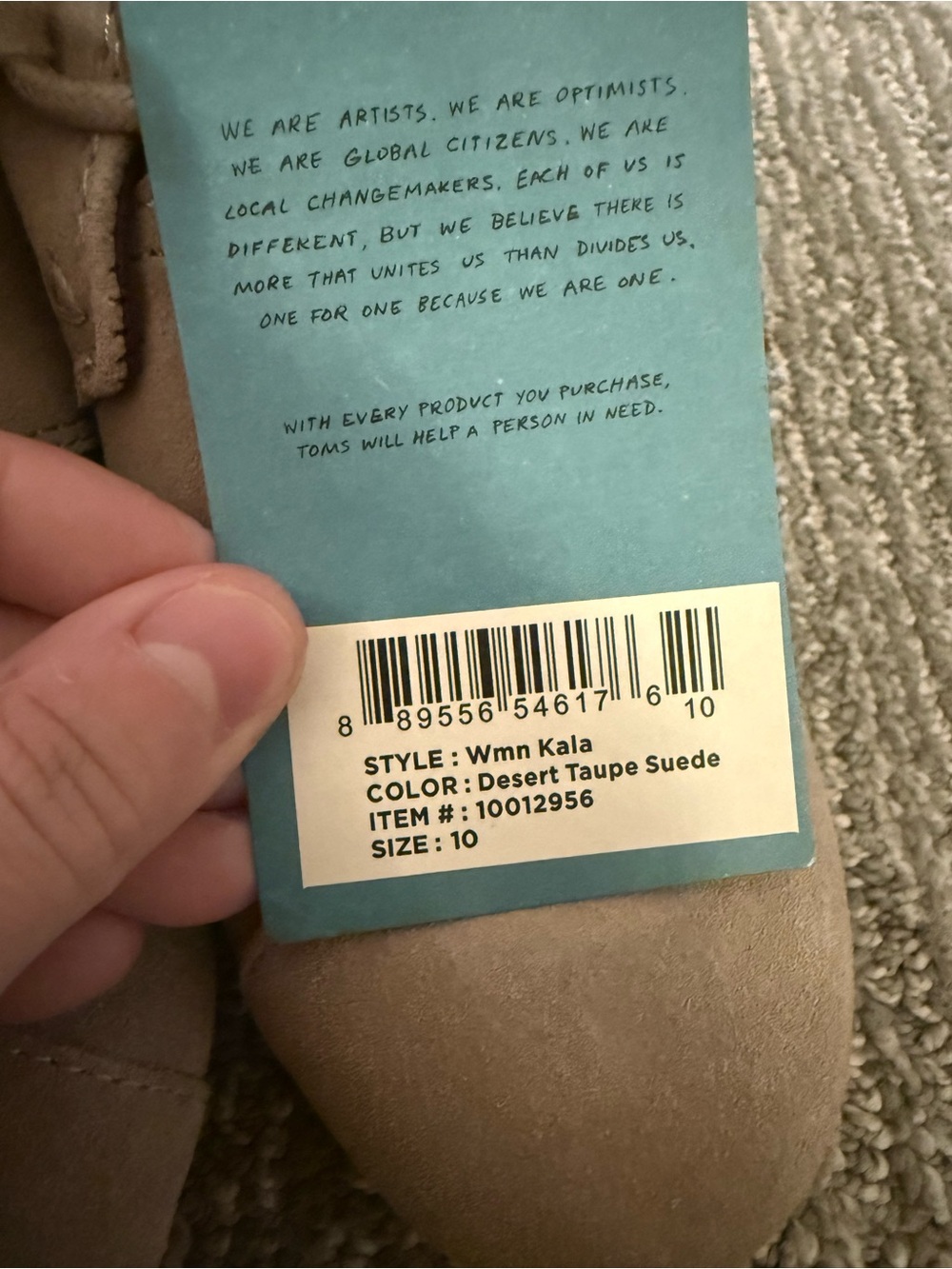 TOMS Kala Desert Taupe Suede Wedge Ankle Booties Women’s Size 10 Lace Up NWT - Picture 3 of 7